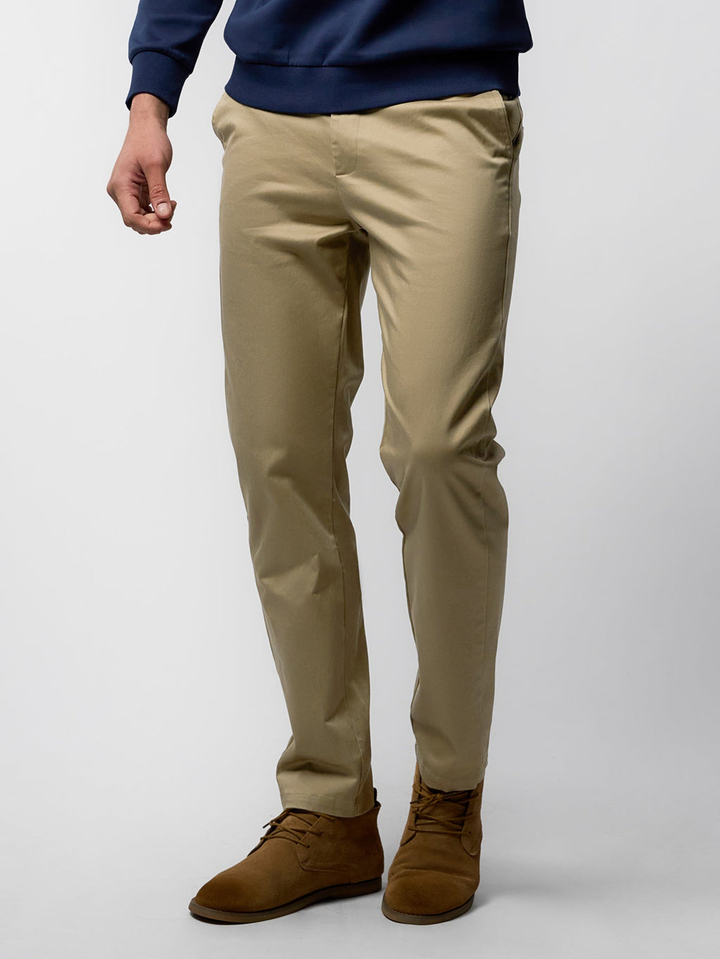 Cotton Sateen Chino Pants Stretch Work Travel