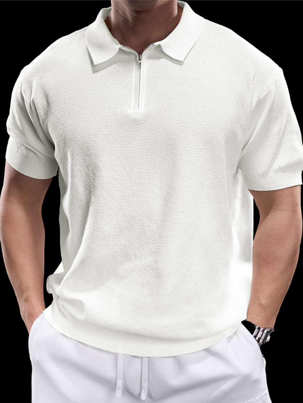 FlexKnit Active Knitted Zip Polo